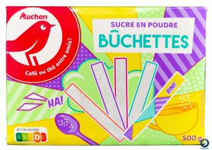 packaging de marque de distributeur auchan demi morceaux canne
